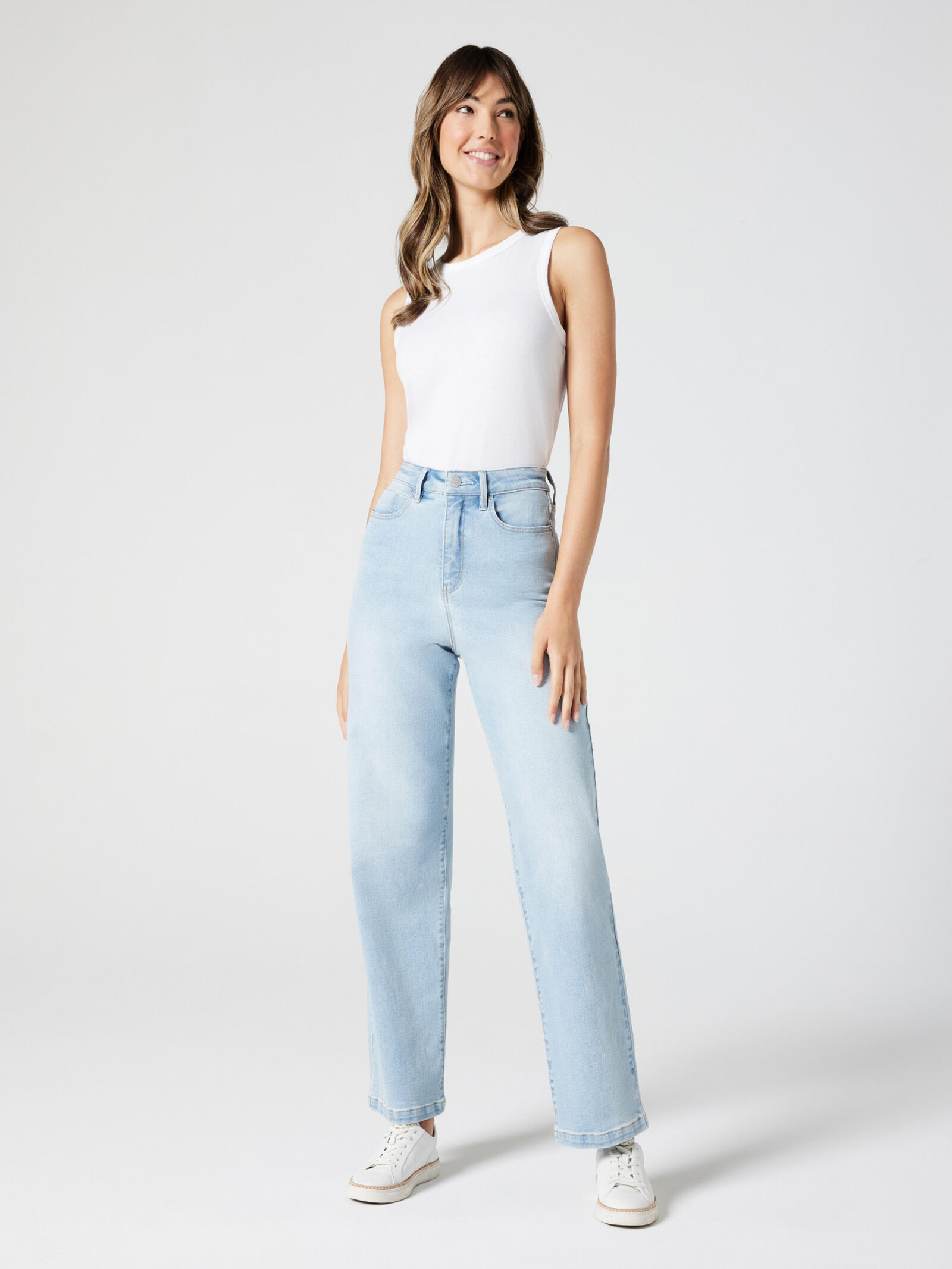 Casual Solid Wide Leg High Waist Jeans – RIGMOR